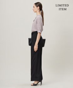 ICB 【人気のため新色追加・WEB限定・接触冷感・UVケア・速乾・洗える】BackSatinAmunzen 5分袖キーネックブラウス