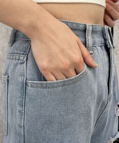 WEGO 【S～Lサイズ】ヘビークラッシュデニムパンツ