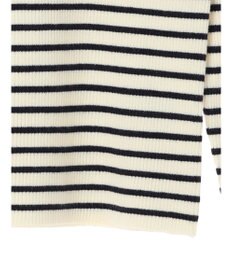 earth music&ecology ゴールド釦スリーブリブプルオーバー