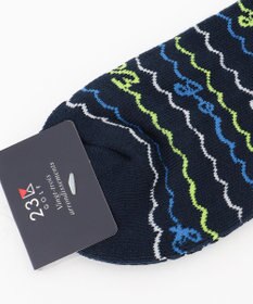 23区GOLF 【MEN】WAVEロゴボーダー アンクルソックス