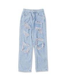 WEGO 【S～Lサイズ】ヘビークラッシュデニムパンツ