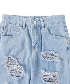 WEGO 【S～Lサイズ】ヘビークラッシュデニムパンツ