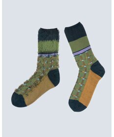 COQ 【MEN】BLOCK FLAG チェック リバーシブルファーソックス