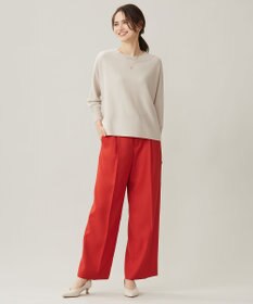 自由区 【洗える】ソフトウールハイゲージボートネック ニット