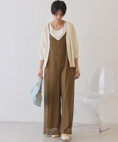 AMERICAN HOLIC 5分袖シアーVネックニットカーディガン