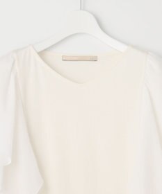 自由区 【XSサイズ~/洗える】ドレーピーポンチラッフルスリーブ カットソー