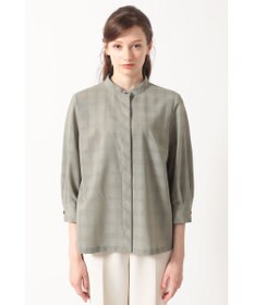 DAKS シャドーチェック 7分袖オーバーシャツ