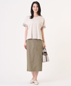 J.PRESS LADIES L 【人気素材】セルロースリネンストレッチ ナロー スカート