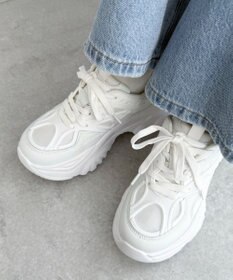 WEGO 【SMLサイズ展開】ラバーコンビ厚底スニーカー