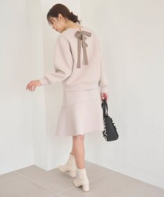 Feroux 【洗える・セットアイテム】バックリボンダンボール セットアップ