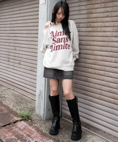 WEGO 【25年秋冬新作】2WAYグラフィックワンショルBIGスウェット