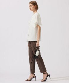 ICB L 【UVカット・接触冷感・防シワ・洗える】エステルダブルクロス ハンカチーフスリーブブラウス