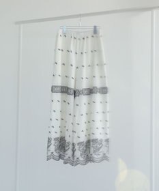 Green Parks ■ＥＳＣＡＲ　バイカラー刺繍ワイドイージーパン