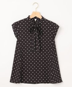 組曲 【WEB限定】ドットプリントデシン ボウタイ付きブラウス