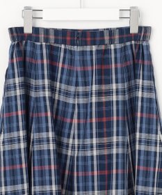 J.PRESS LADIES コットンリネン Light マドラスチェック フレア スカート