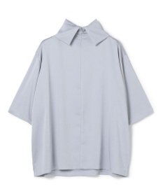 BEIGE， 【洗える・Precious 11月号掲載】LLOYD / ハンマーサテンロールカラー半袖ブラウス