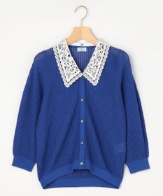 組曲 【先行予約・WEB限定】レーシーニット レース襟付き カーディガン