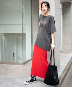 WEGO カラーリブイージーロングスカート