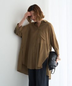 YECCA VECCA リブMIXシアーオーバーシャツ