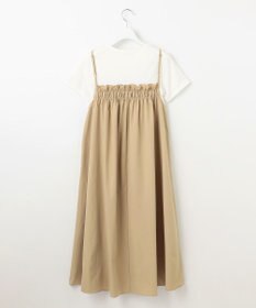 Feroux 【洗える】レイヤード風 ギャザーワンピース