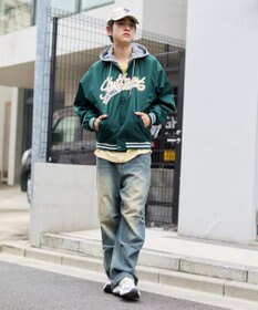 WEGO 【ユニセックス着用ITEM】2WAYフードワッペンスタジャン