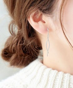 Phoebe 【痛くないシリーズ/金属アレルギー対応】スウィングクリスタルループフィットイヤリング　シルバー