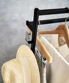 tower 収納力アップハンガーラック タワー 2段 ブラック