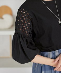 Tiaclasse 袖レースカットソープルオーバー