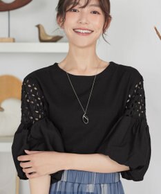 Tiaclasse 袖レースカットソープルオーバー