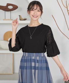 Tiaclasse 袖レースカットソープルオーバー