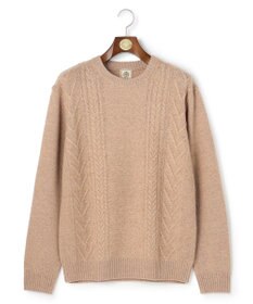 J.PRESS MEN ウール×カシミヤの上質素材【Cash Lamb's Wool】ケーブルクルーネック ニット_25年モデル