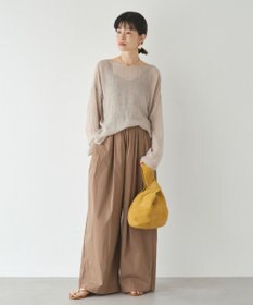 russet 【2025AW新作】本革スエード巾着ハンドバッグ(CE-1582)