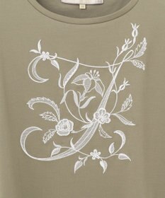 自由区 【洗える】エンブロイダリー フロントデザイン Tシャツ