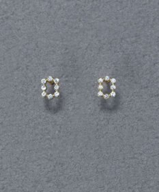 Phoebe 〈金属アレルギー対応〉タイニーレクタングルビジューピアス　小粒/小さい/小さめ/セカンドホール