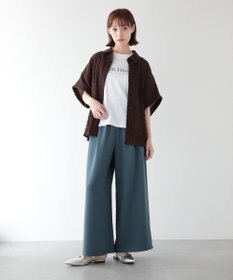 Green Parks シアーシャーリングフレンチスリーブシャツ