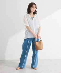 Green Parks シアーシャーリングフレンチスリーブシャツ