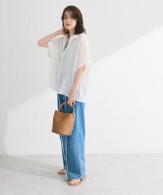 Green Parks シアーシャーリングフレンチスリーブシャツ