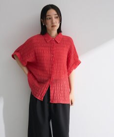 Green Parks シアーシャーリングフレンチスリーブシャツ