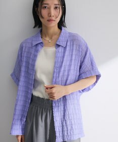 Green Parks シアーシャーリングフレンチスリーブシャツ