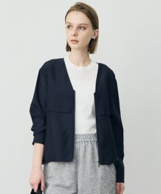 ICB 【WEB限定カラーあり】 リヨセルナイロンワッシャー Vネックブルゾン ネイビー