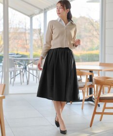 Tiaclasse 【2点セット】ニットボレロ＋花柄ワンピースセット