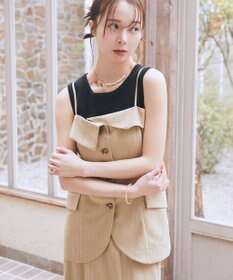 earth music&ecology 【セットアップ対応】フラップボタンビスチェ