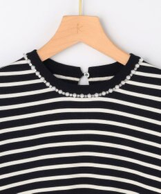 組曲 S 【先行予約・WEB限定】クリアストレッチビジューレーン6分袖 ニット