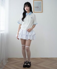 WEGO キンボタンエリツキケーブルニット