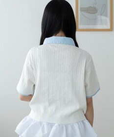 WEGO キンボタンエリツキケーブルニット
