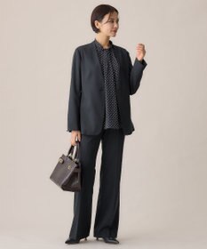 自由区 【洗える】ライトサテン ブラウス