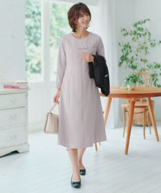 Tiaclasse L 【安田美沙子さん着用・洗える】フレアAラインリボンワンピース