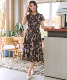 Tiaclasse 【2点セット】ニットボレロ＋花柄ワンピースセット