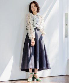 組曲 【組曲×setsuko sagittaire】シフォンプリントバックシャンブラウス