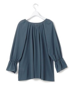 23区 L 【洗える】クリアトリコットジャージー ギャザーデザイン カットソー